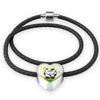 Cute Cow With Butterfly Print Heart Charm Leather Bracelet-Free Shipping - Deruj.com