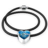 Slender Danios Fish Print Heart Charm Braided Bracelet-Free Shipping - Deruj.com