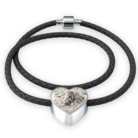 Appaloosa Horse Print Heart Charm Leather Bracelet-Free Shipping - Deruj.com