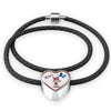 Labrador Retriever Texas Print Heart Charm Leather Bracelet-Free Shipping - Deruj.com