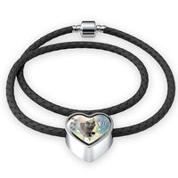 Korat Cat Print Heart Charm Leather Woven Bracelet-Free Shipping - Deruj.com
