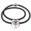 American Paint Horse Print Heart Charm Leather Bracelet-Free Shipping - Deruj.com