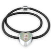 Bichon Frise Dog Print Heart Charm Leather Bracelet-Free Shipping - Deruj.com