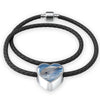 Cute Dolphin Print Heart Charm Leather Bracelet-Free Shipping - Deruj.com