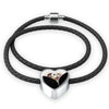 Dalmatian Dog Art Print Heart Charm Leather Woven Bracelet-Free Shipping - Deruj.com