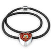 Tosa Inu Dog Print Heart Charm Leather Bracelet-Free Shipping - Deruj.com