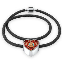 Tosa Inu Dog Print Heart Charm Leather Bracelet-Free Shipping - Deruj.com