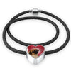 Tibetan Spaniel Dog Print Heart Charm Leather Bracelet-Free Shipping - Deruj.com