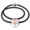 Maltese Dog Print Heart Charm Leather Bracelet-Free Shipping - Deruj.com