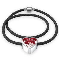 Sphynx Cat Print Heart Charm Leather Bracelet-Free Shipping - Deruj.com