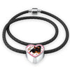 Tibetan Mastiff Dog Print Heart Charm Leather Bracelet-Free Shipping - Deruj.com