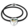 Glowlight Tetra Fish Print Heart Charm Leather Bracelet-Free Shipping - Deruj.com
