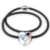 Amazing Colorful Boston Terrier Print Heart Charm Leather Bracelet-Free Shipping - Deruj.com