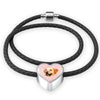 Labrador Retriever Dog Print Heart Charm Leather Woven Bracelet-Free Shipping - Deruj.com