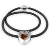 Rhodesian Ridgeback Print Heart Charm Braided Bracelet-Free Shipping - Deruj.com