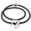 Cat Print Heart Charm Leather Bracelet-Free Shipping - Deruj.com