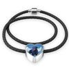 Curly Coated Retriever Print Heart Charm Leather Bracelet-Free Shipping - Deruj.com