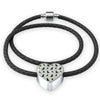 Labrador Retriever Pattern Print Heart Charm Braided Bracelet-Free Shipping - Deruj.com