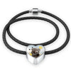 Weimaraner Print Heart Charm Braided Bracelet-Free Shipping - Deruj.com