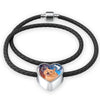 Norwich Terrier Print Heart Charm Braided Bracelet-Free Shipping - Deruj.com