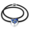 Zebrafish Fish Print Heart Charm Braided Bracelet-Free Shipping - Deruj.com