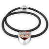 Border Terrier Print Heart Charm Leather Bracelet-Free Shipping - Deruj.com