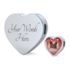 Papillon Dog Print Heart Charm Leather Bracelet-Free Shipping - Deruj.com