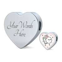 Flying Cat Print Heart Charm Leather Bracelet-Free Shipping - Deruj.com