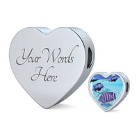 Afra Cichlid Fish Print Heart Charm Leather Woven Bracelet-Free Shipping - Deruj.com