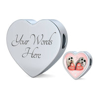 Old English Sheepdog Dog Print Heart Charm Leather Bracelet-Free Shipping - Deruj.com