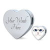 Cute Cat With Glasses Print Heart Charm Leather Bracelet-Free Shipping - Deruj.com