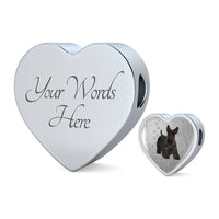 Scottish Terrier Print Heart Charm Leather Bracelet-Free Shipping - Deruj.com