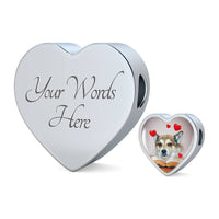 Norwegian Lundehund Print Heart Charm Braided Bracelet-Free Shipping - Deruj.com