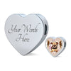 Brussels Griffon Dog Print Heart Charm Leather Bracelet-Free Shipping - Deruj.com