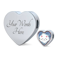 Cute Cat In Denim Print Heart Charm Leather Woven Bracelet-Free Shipping - Deruj.com