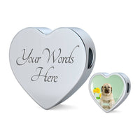 Anatolian Shepherd Dog Print Heart Charm Leather Bracelet-Free Shipping - Deruj.com