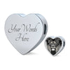 Lion Grey Art Print Heart Charm Leather Woven Bracelet-Free Shipping - Deruj.com