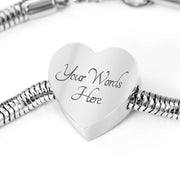Cesky Terrier Print Heart Charm Steel Bracelet-Free Shipping - Deruj.com