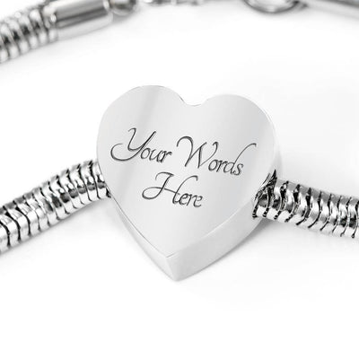 Cesky Terrier Print Heart Charm Steel Bracelet-Free Shipping - Deruj.com