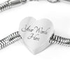 White Persian Cat Print Heart Charm Steel Bracelet-Free Shipping - Deruj.com