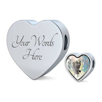 Lovely Korat Print Heart Charm Steel Bracelet-Free Shipping - Deruj.com