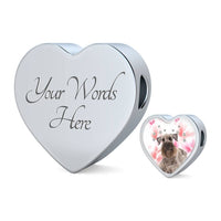 Cesky Terrier Print Heart Charm Steel Bracelet-Free Shipping - Deruj.com