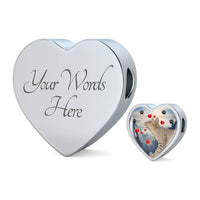 Ocicat Print Heart Charm Steel Bracelet-Free Shipping - Deruj.com
