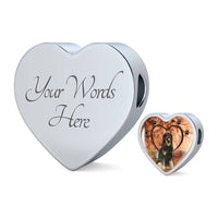Hovawart Dog Print Heart Charm Steel Bracelet-Free Shipping - Deruj.com