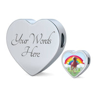 American Paint Horse Print Heart Charm Steel Bracelet-Free Shipping - Deruj.com