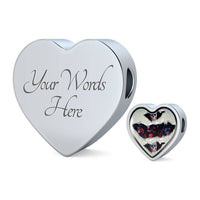 American Flag Skull Print Heart Charm Steel Bracelet-Free Shipping - Deruj.com