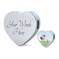 Playing Dog Print Heart Charm Steel Bracelet-Free Shipping - Deruj.com