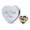 Domestic Canary Bird Print Heart Charm Steel Bracelet-Free Shipping - Deruj.com