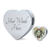 Norwegian Elkhound Dog Print Heart Charm Steel Bracelet-Free Shipping - Deruj.com