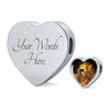Roaring Lion Art Print Heart Charm Steel Bracelet-Free Shipping - Deruj.com